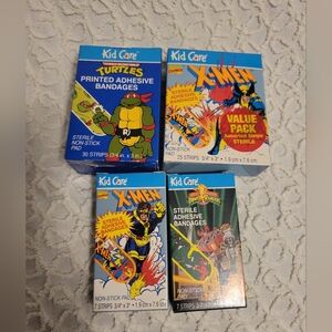 Kid Care Bandage Lot Four Pack X-Men Ninja Turtles Power Rangers